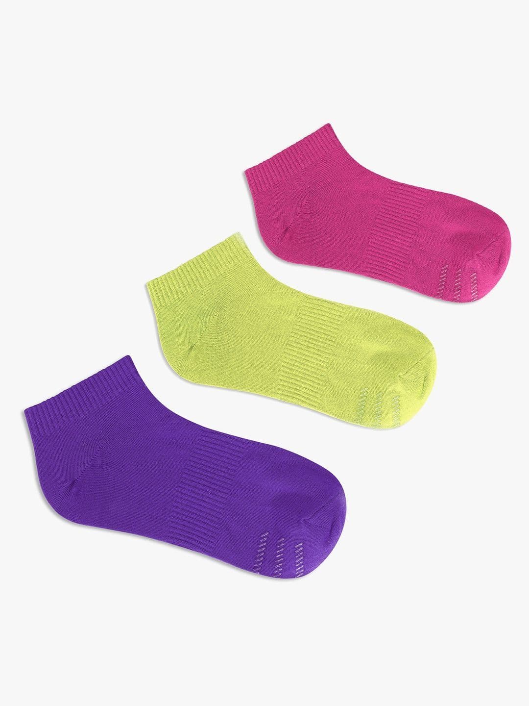 TOFFCRAFT Unisex Set of 3 Men Cotton Striped Ankle Length Socks - view 1