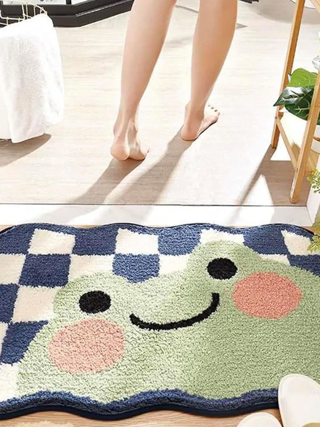 Homio Green & Blue Anti-Slip 2000GSM Bath Rug - view 1