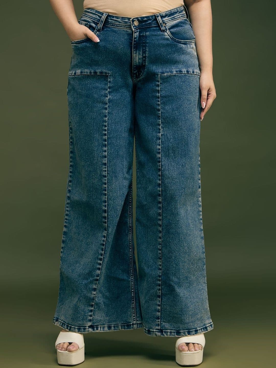 Turning Blue Women Wide Leg High-Rise Light Fade Jeans - view 1