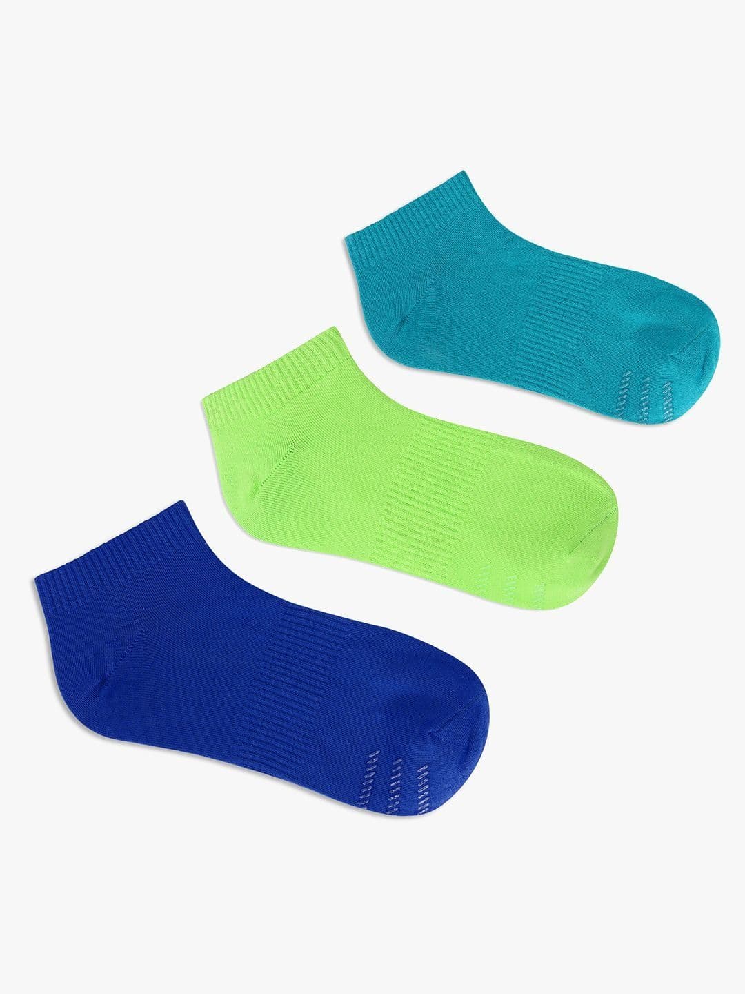 TOFFCRAFT Pack of 3 Cotton Striped Ankle Length Socks - view 1