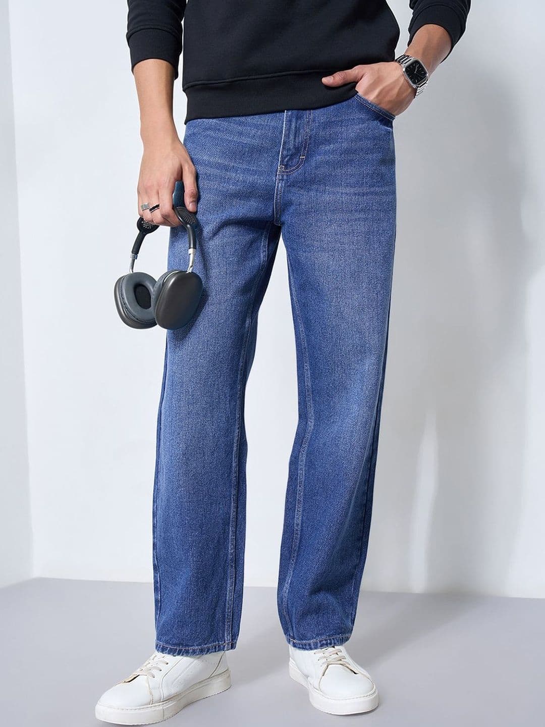 SF JEANS by Pantaloons Men Flared Mid-Rise Light Fade Jeans - view 1