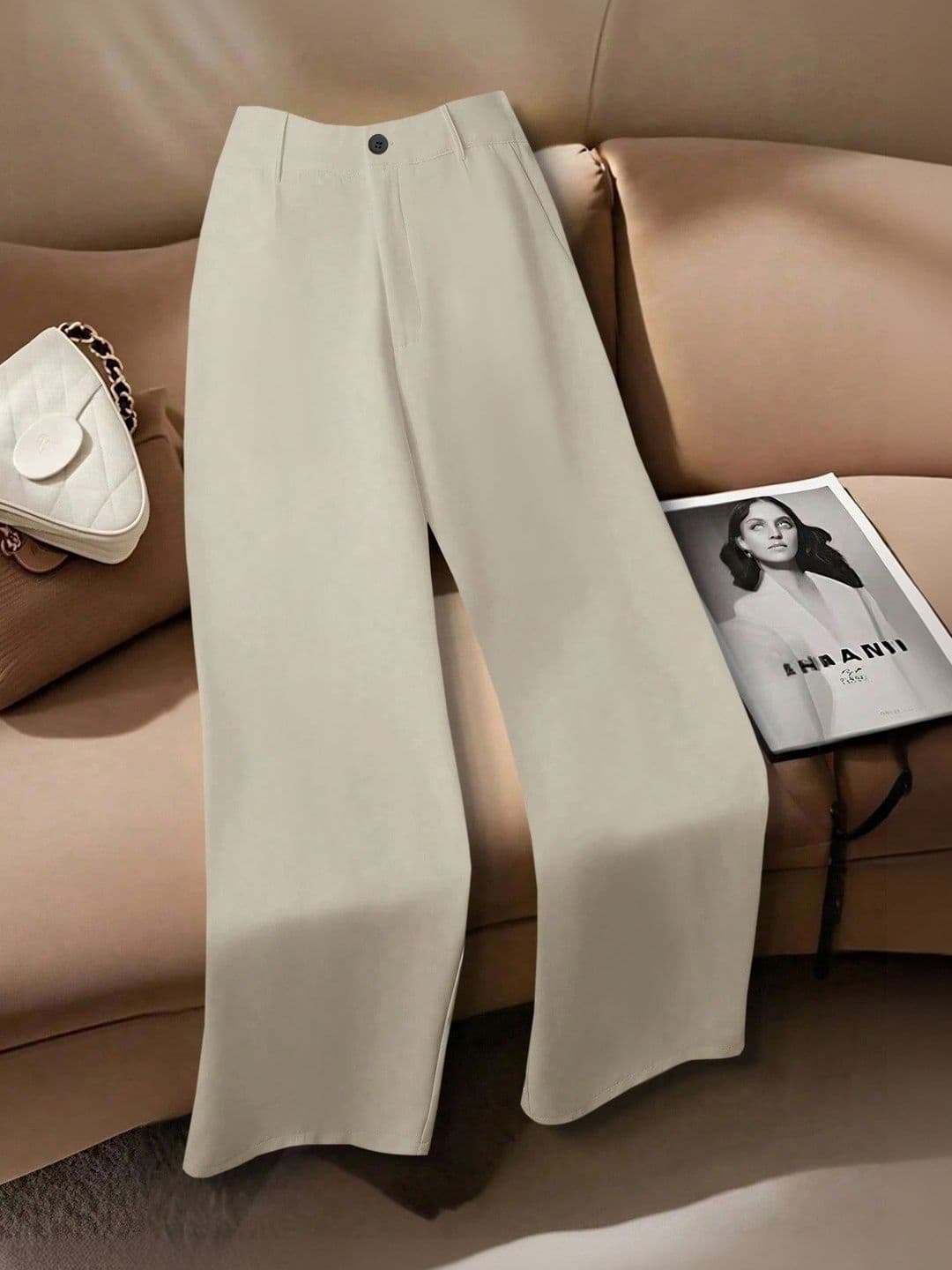 KERI PERRY Women New Basics High-Rise Relaxed Fit Formal Trousers - view 1