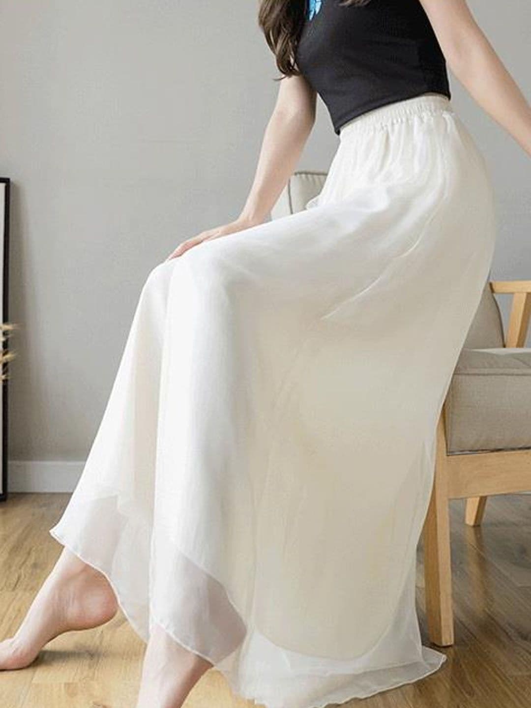 StyleCast Gathered Or Pleated Opaque Flared Maxi Skirt - view 1