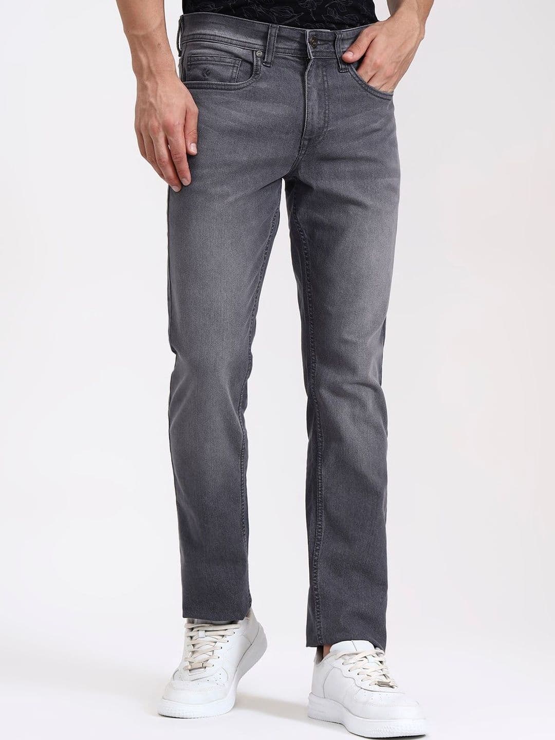 Greenfibre Men Straight Fit Mid-Rise Light Fade Jeans - view 1