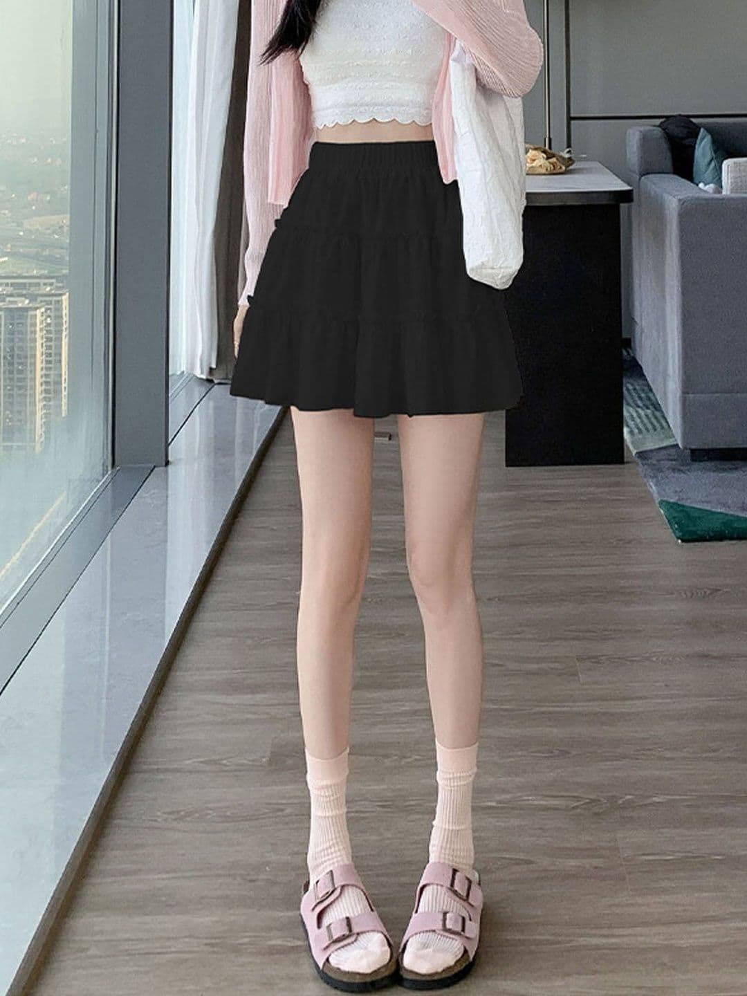 StyleCast Layered Mini Trendy Flared Skirt - view 1