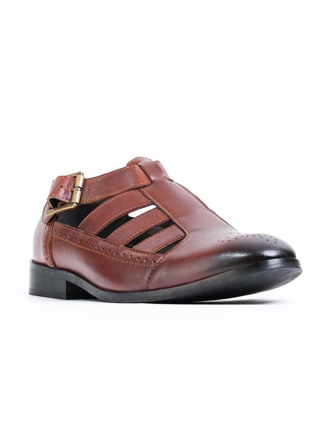 MONKSTORY Men Tan Fisherman Buckle Sandals - view 1