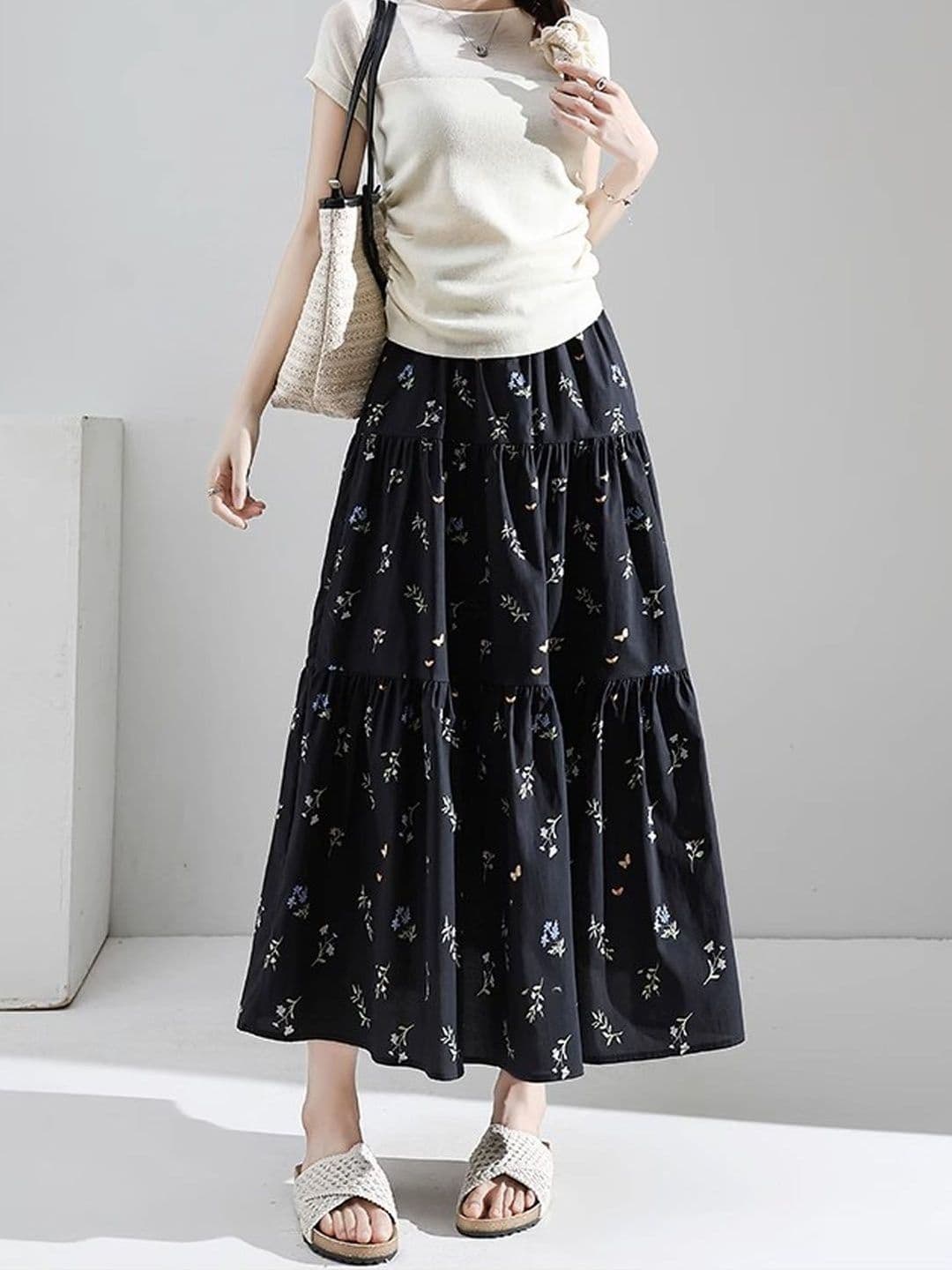 StyleCast Printed Maxi Trendy Flared Skirt - view 1