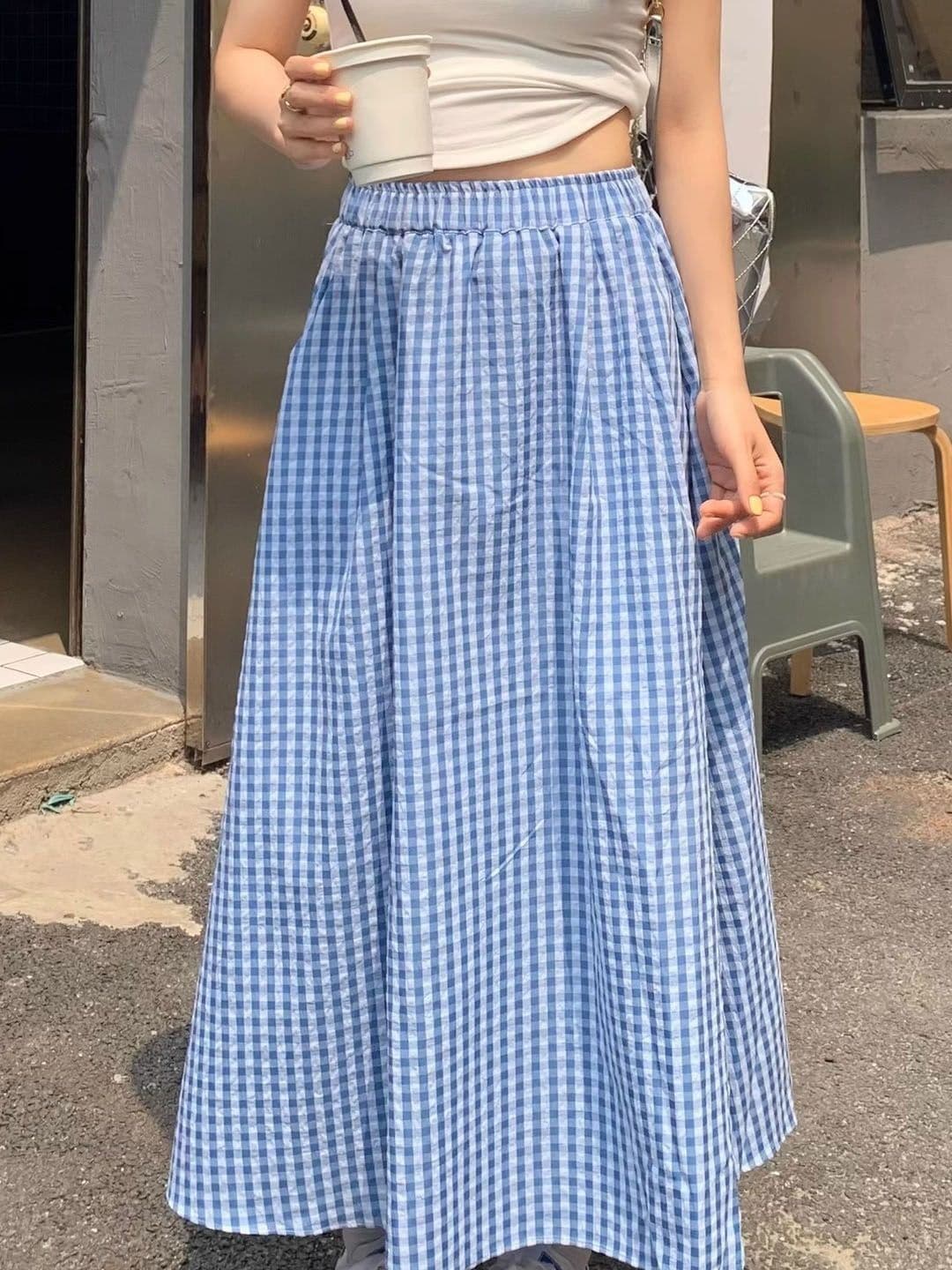 StyleCast Checked Flared Maxi Skirt - view 1