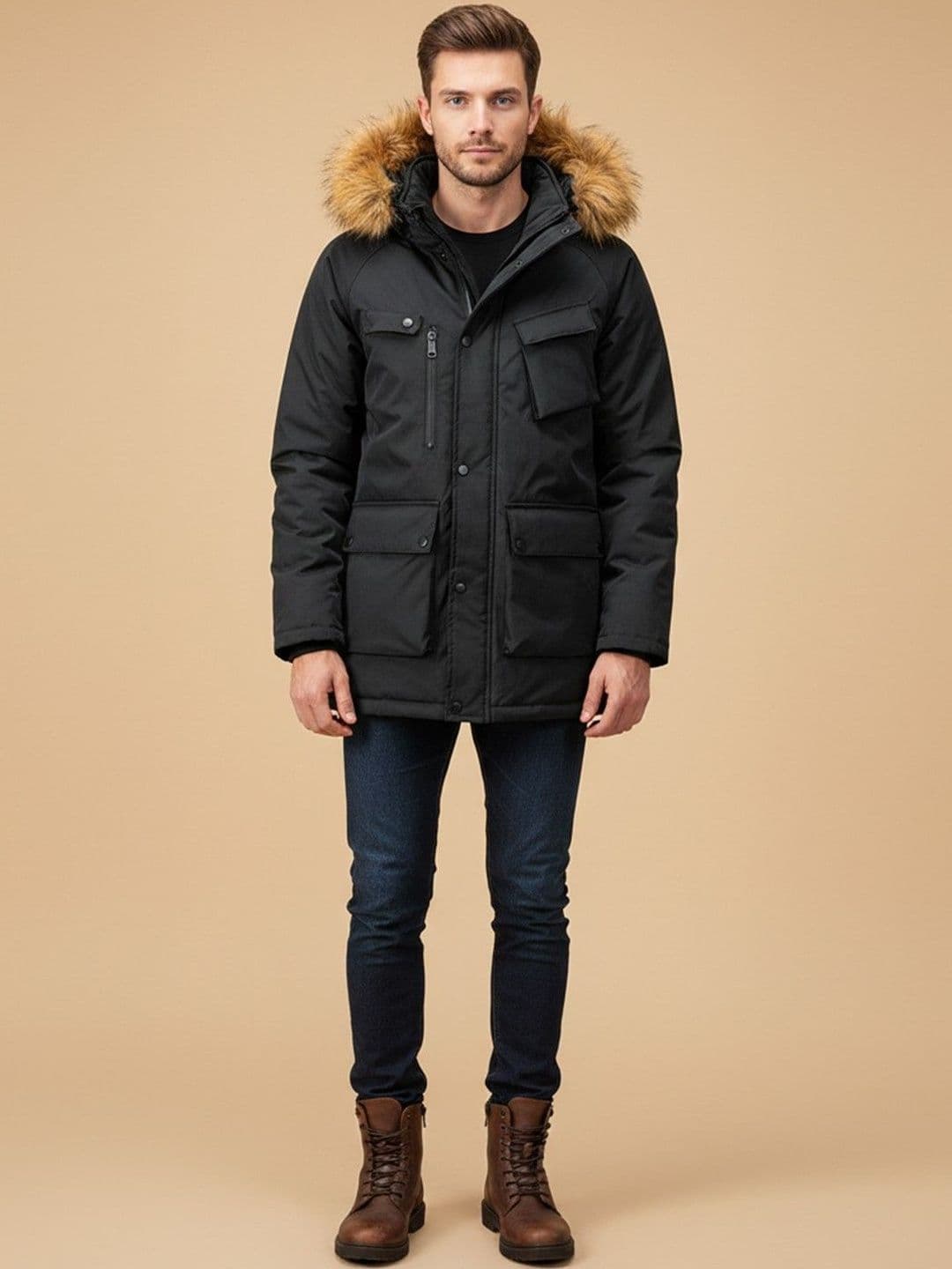 Mast & Harbour Cotton Hooded Jacket - view 1