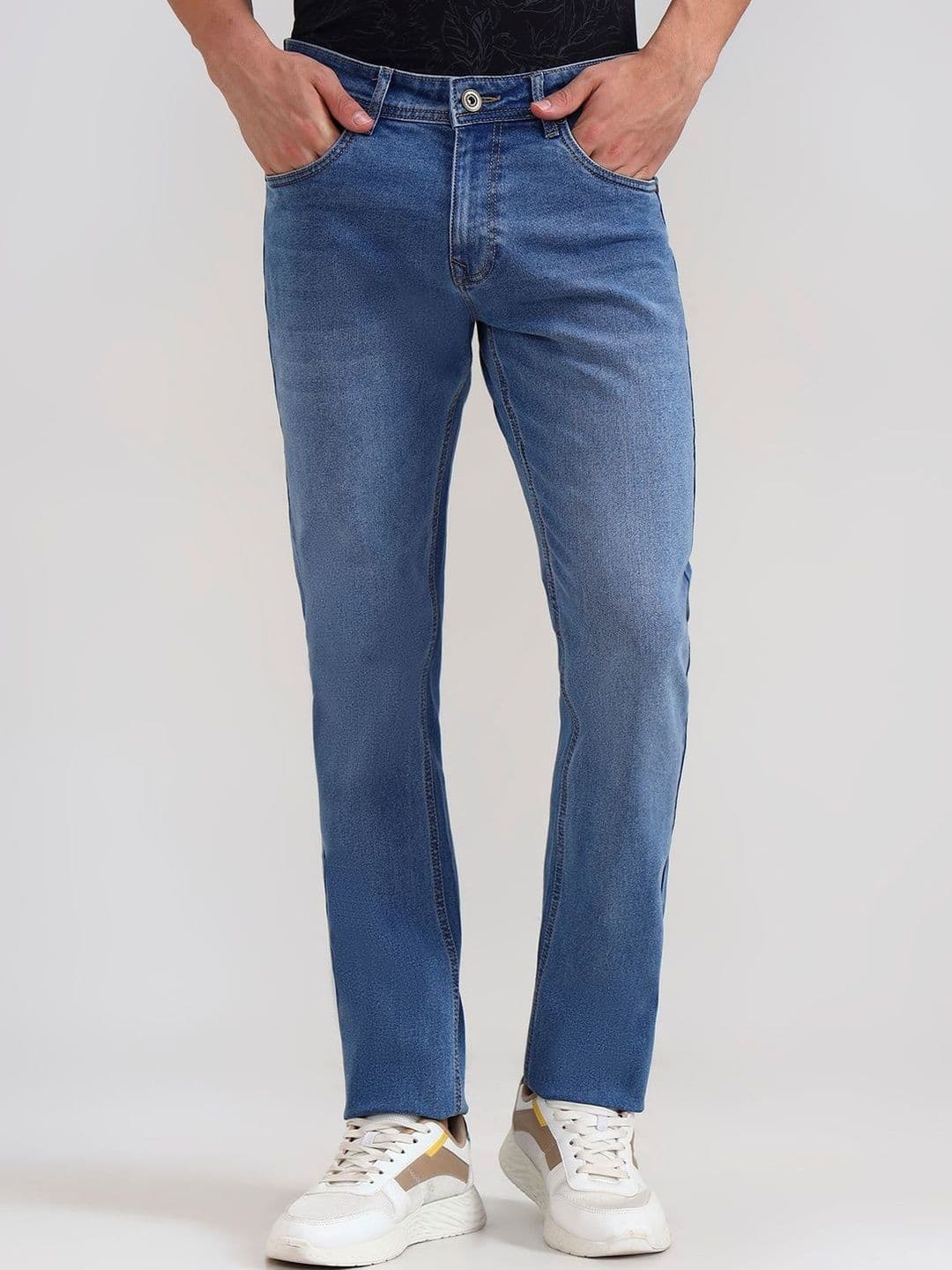 Greenfibre Men Slim Fit Mid-Rise Cotton Light Fade Non Stretchable Jeans - view 1