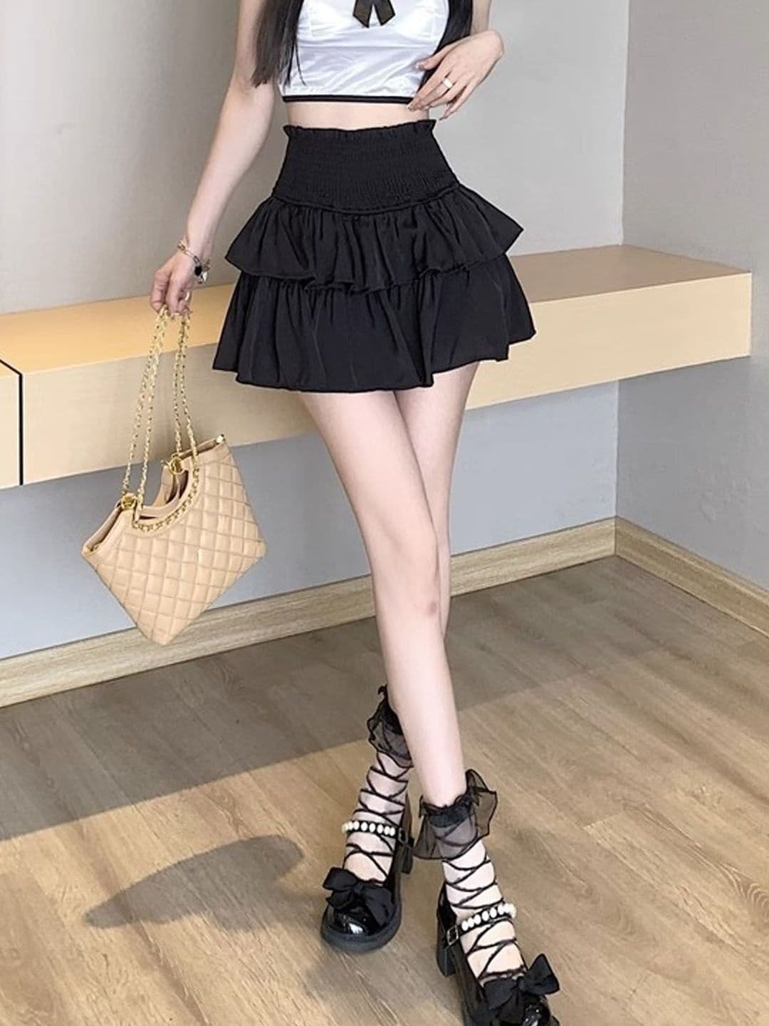 StyleCast Layered Mini Trendy Flared Skirt - view 1