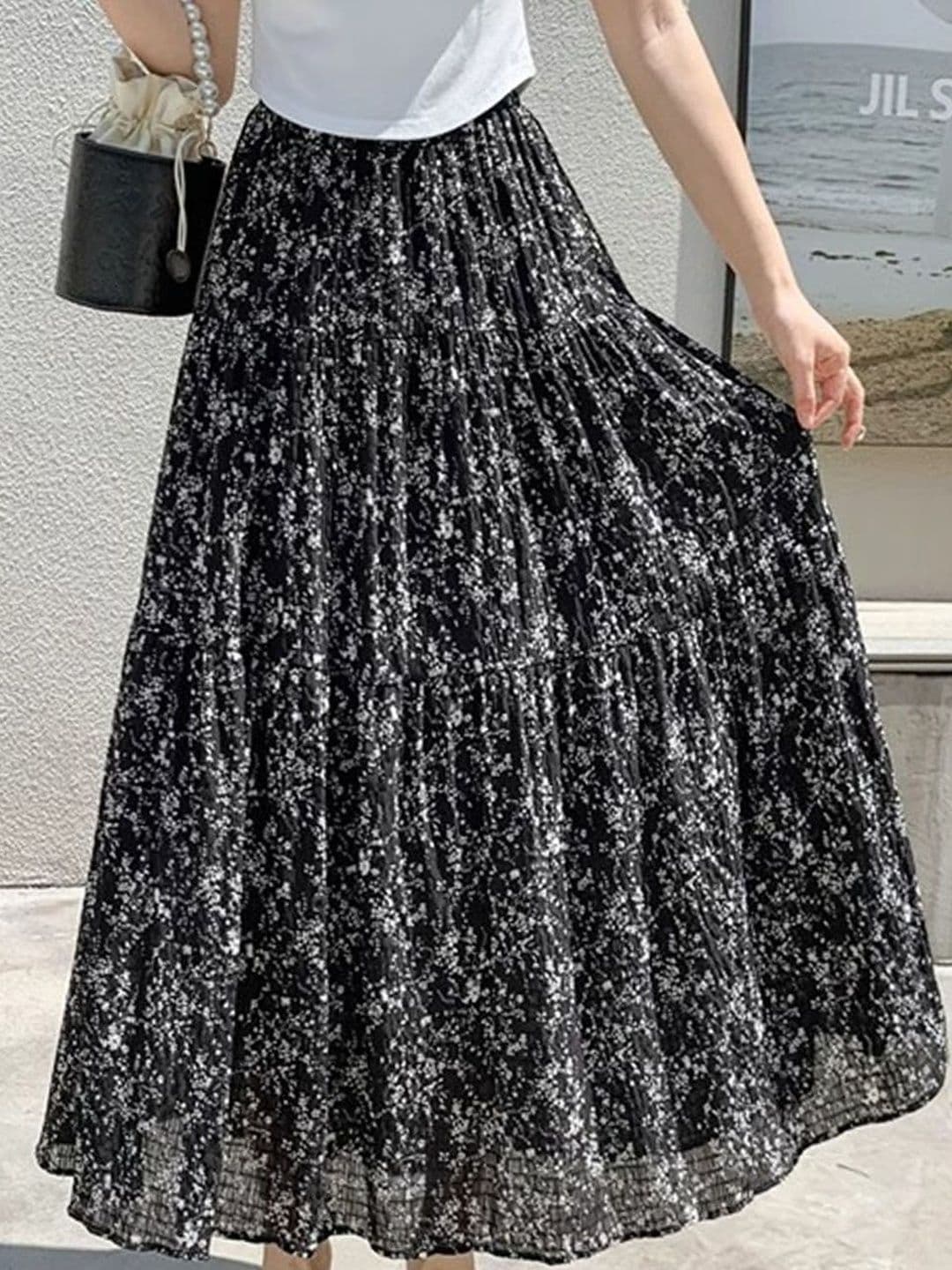 StyleCast Floral Printed Flared Maxi Skirt - view 1