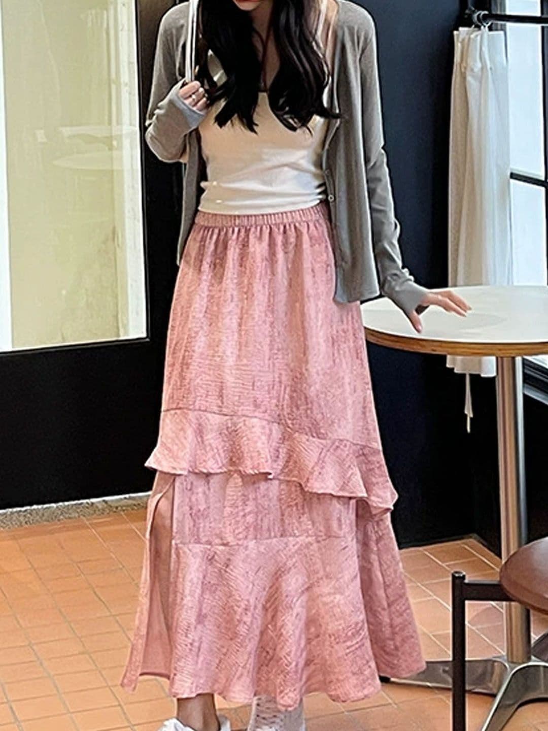 StyleCast Layered Asymmetric A-Line Maxi Skirts - view 1