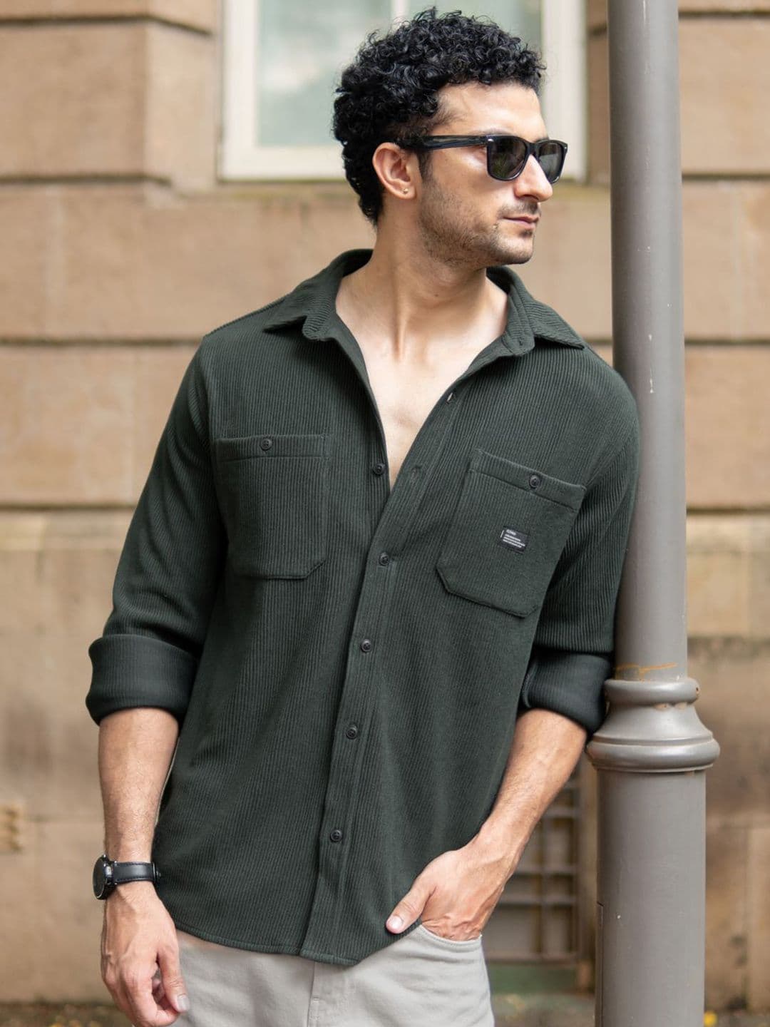 Powerlook Knit Cotton Long Sleeves Shirt - view 1