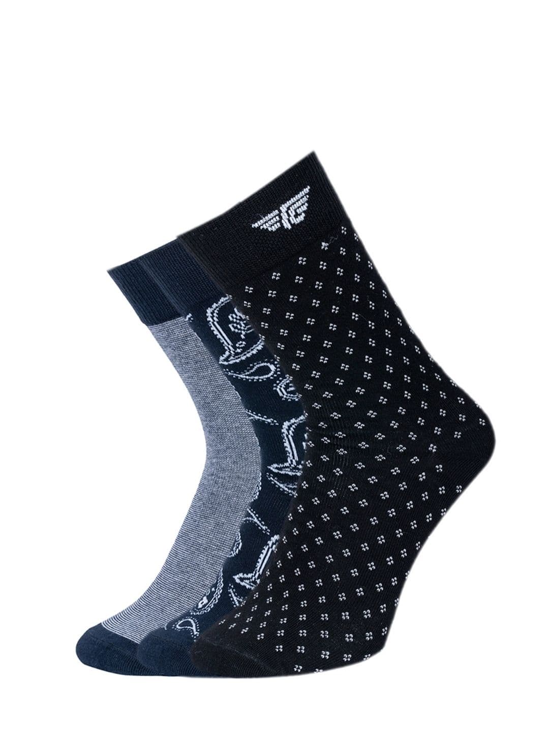 Red Tape Men Pack Of 3 Patterned Above Calf-Length Socks - view 1