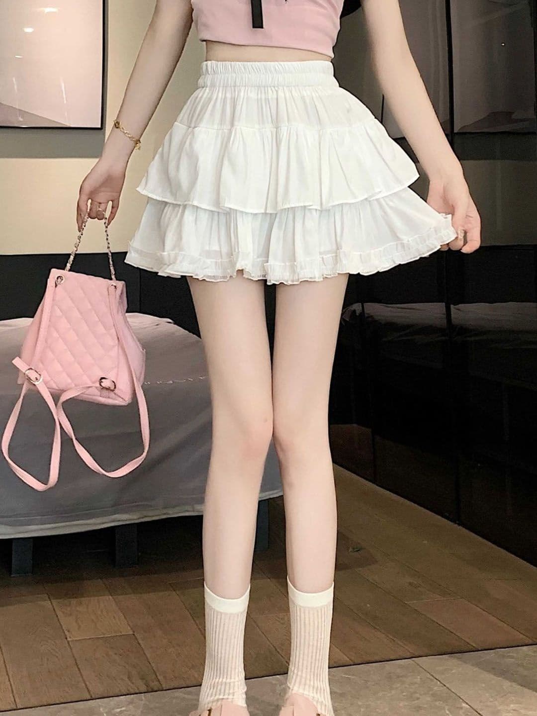 StyleCast Trendy Flared Opaque Mini Skirt - view 1