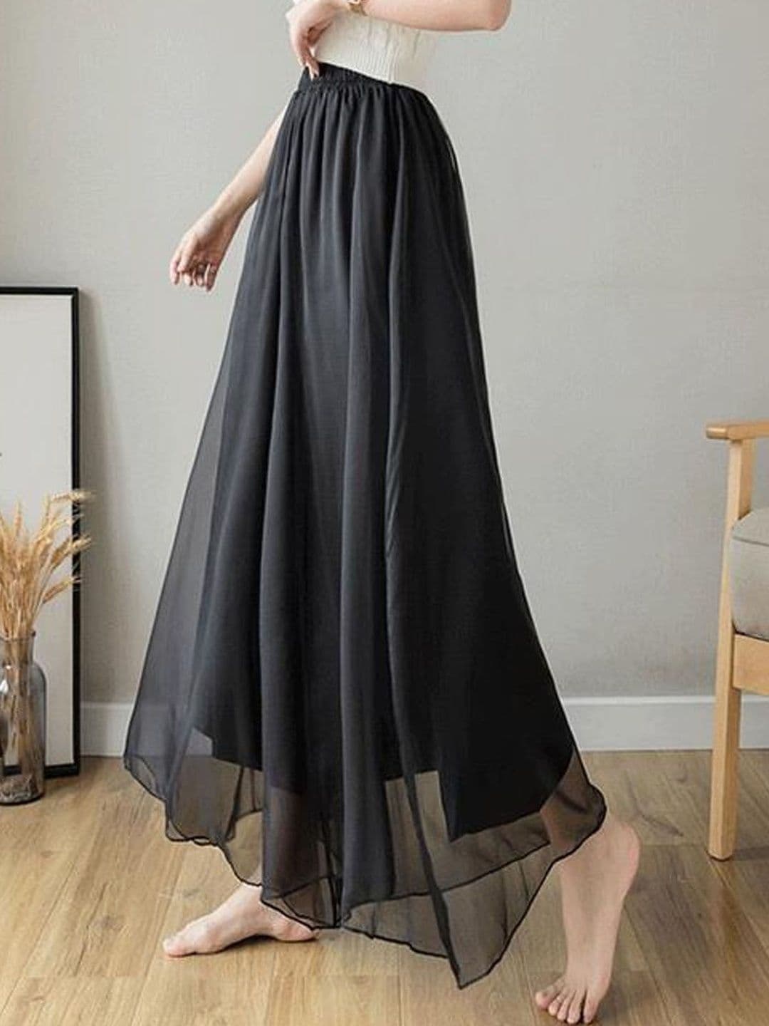 StyleCast Gathered Or Pleated Opaque Flared Maxi Skirt - view 1
