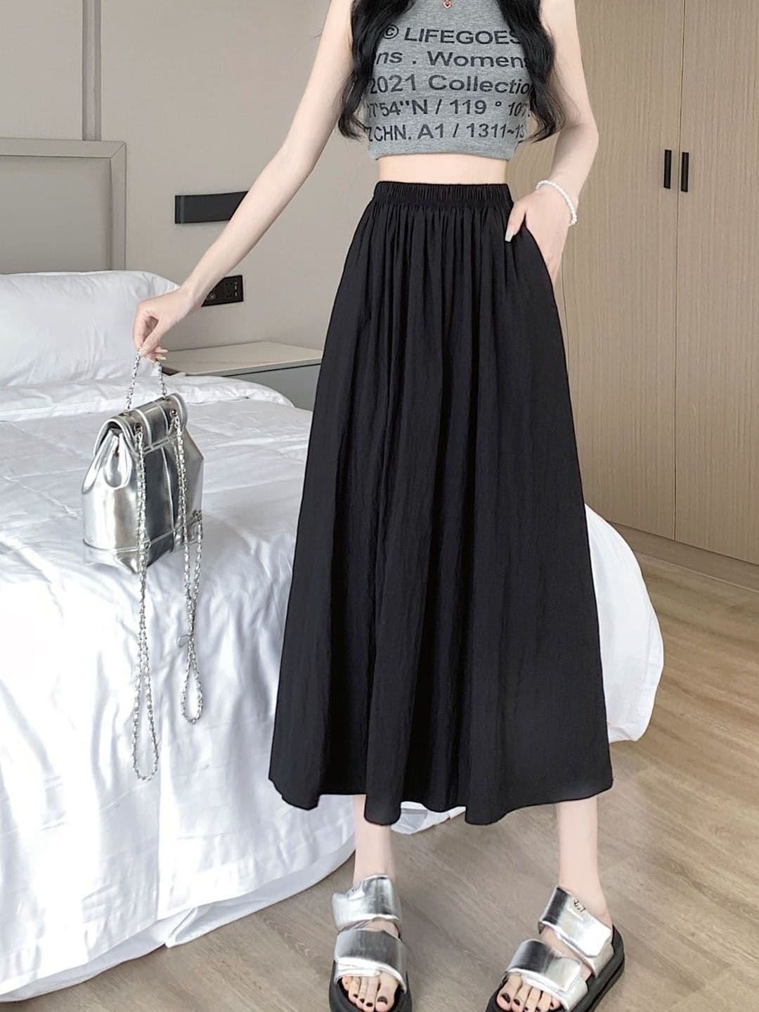StyleCast Opaque Flared Maxi Skirt - view 1
