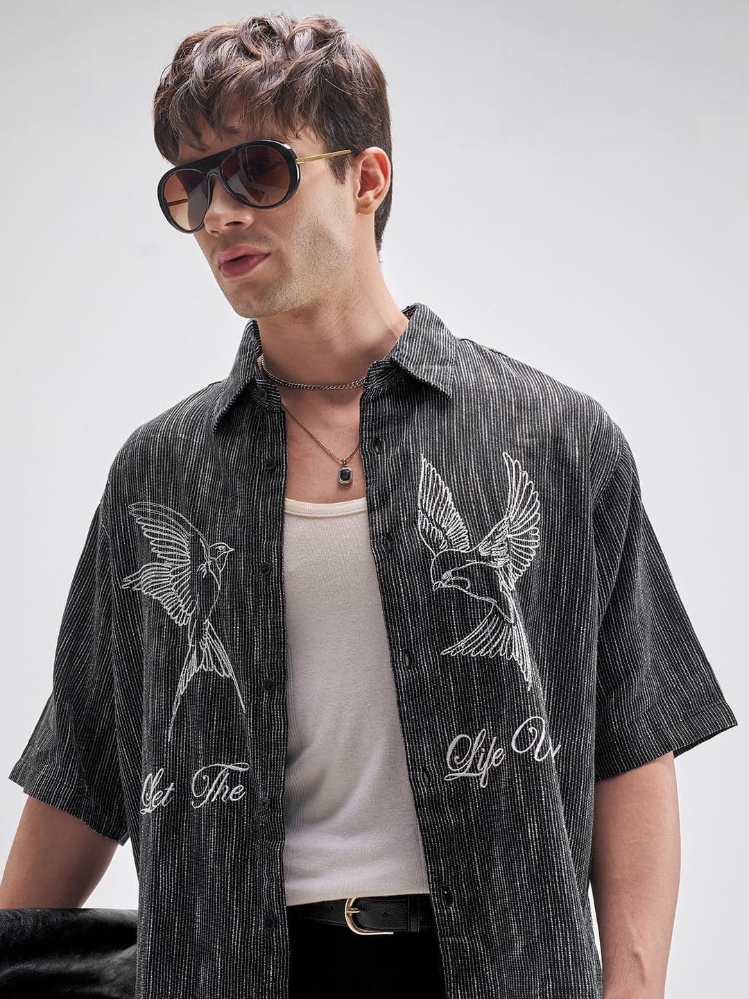 Highlander Men Black Short Sleeve Boxy Fit Graphic Shirt - view 1