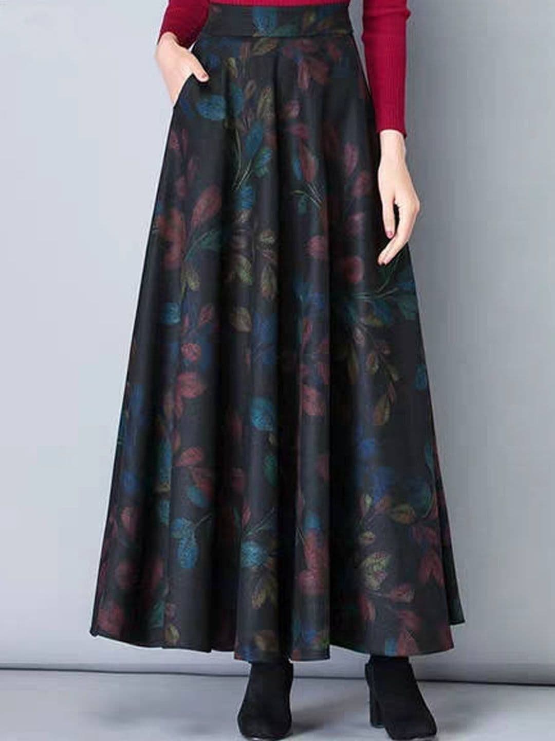 StyleCast Printed Flared Maxi Trendy A-Line Skirt - view 1