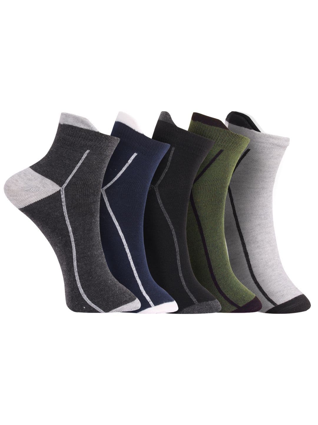 EXCELLION Unisex Pack Of 5 Patterned Above Knee-Length Socks - view 1