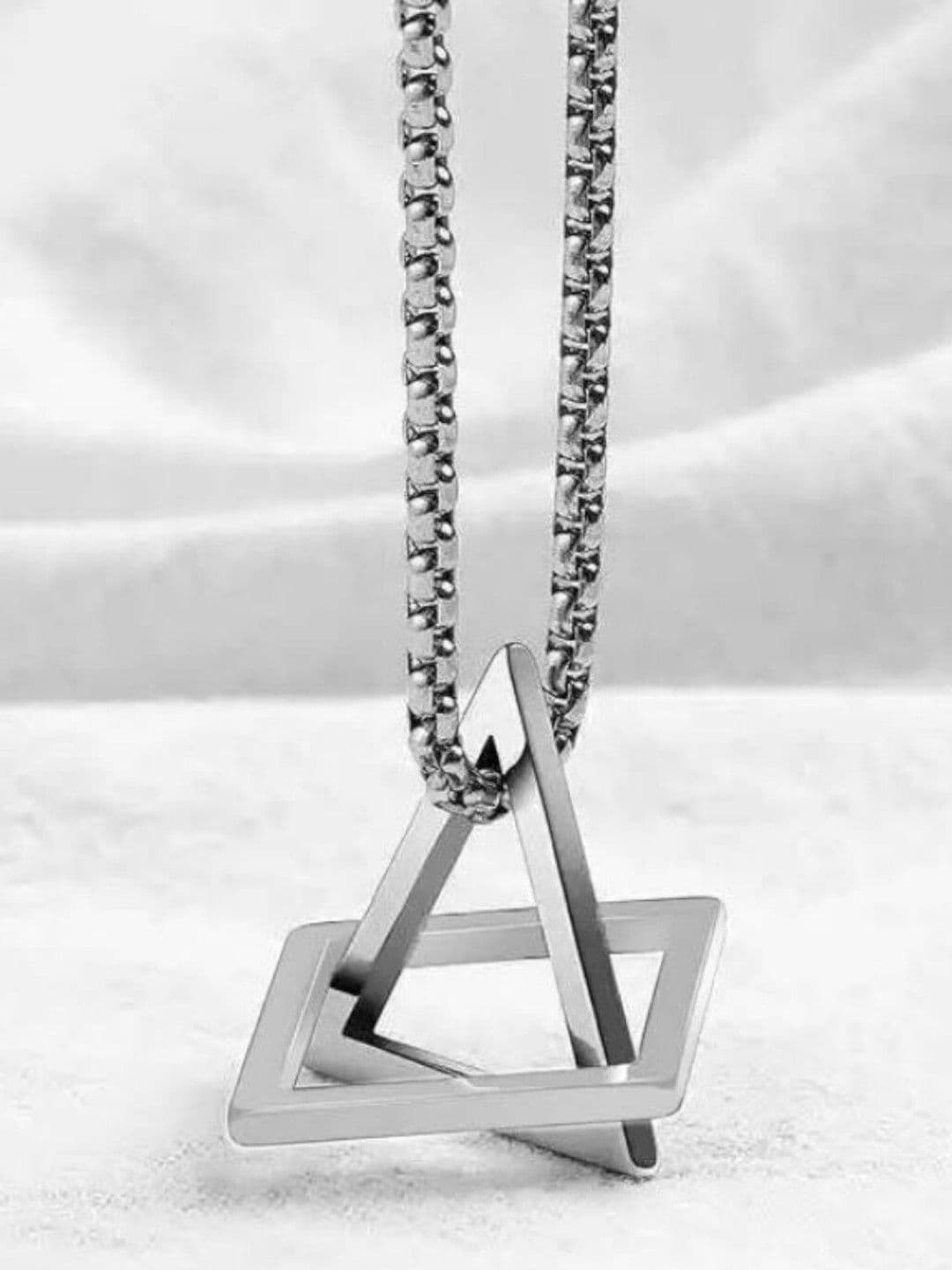kazare Rhodium-Plated Geometric Pendants with Chains - view 1