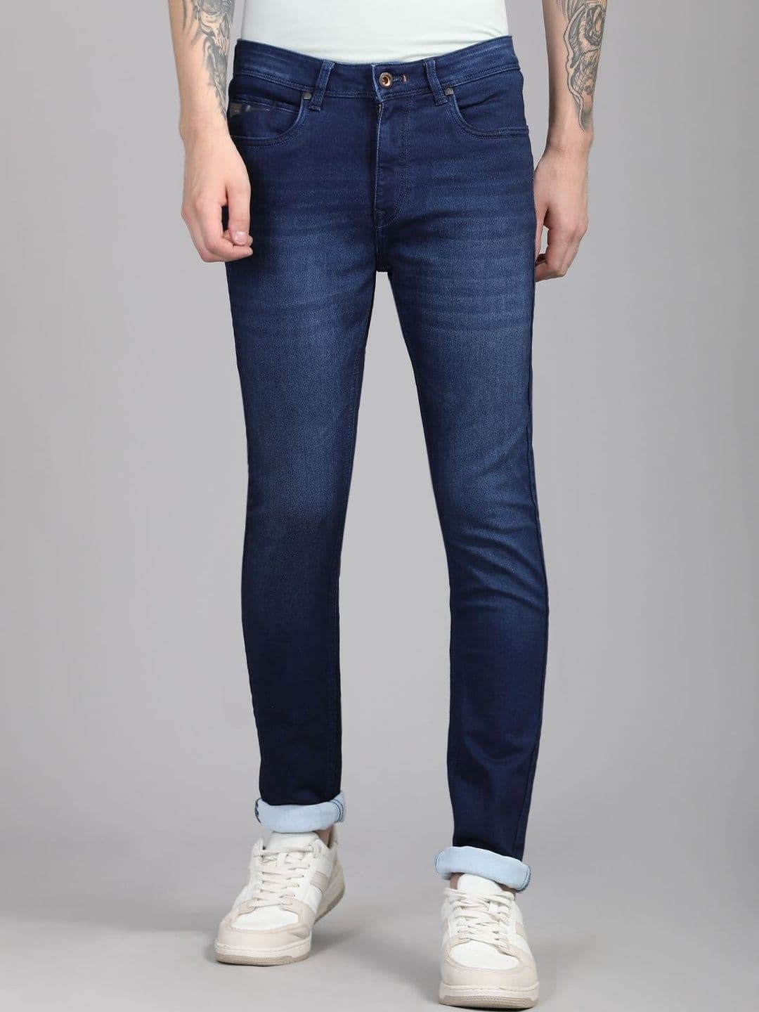 TRIGGER Men Cotton Slim Fit Mid-Rise Light Fade Stretchable Jeans - view 1