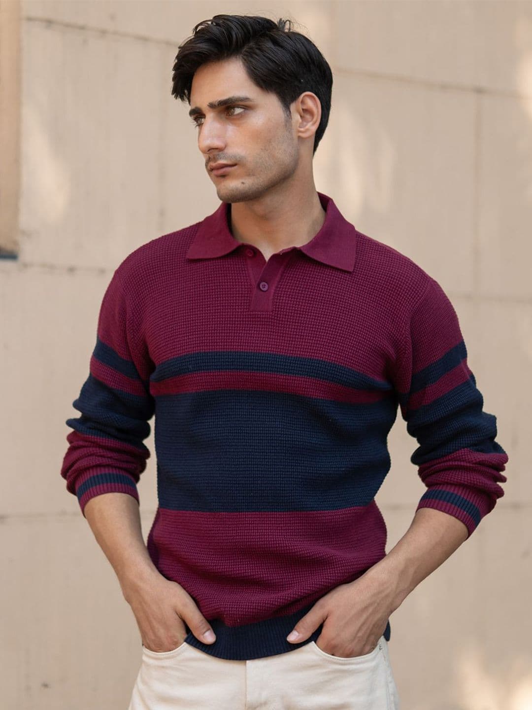 Powerlook Men Striped Pullover