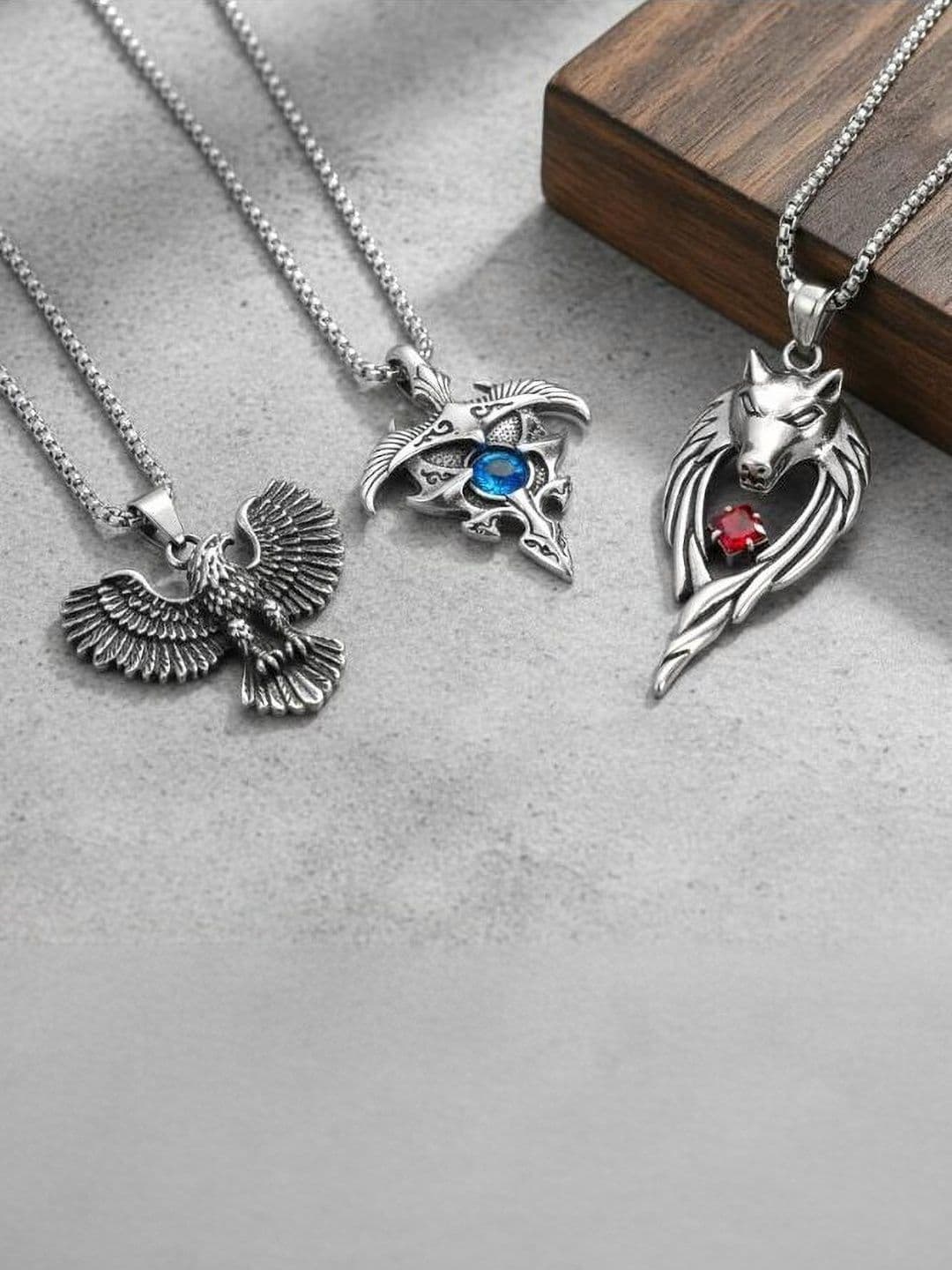 kazare Rhodium-Plated Animal Shaped Pendants with Chains - view 1