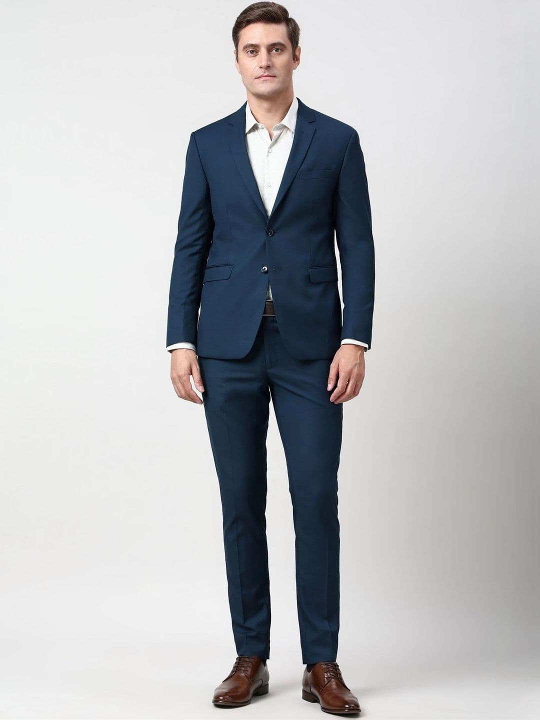 Peter England Elite Slim-Fit Single-Breasted Two-Piece Suit - view 1