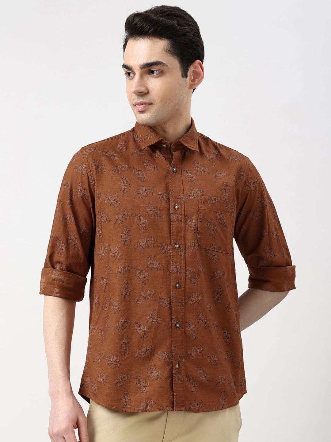 Peter England Casuals Men Slim Fit Floral Printed Casual Shirt - view 1