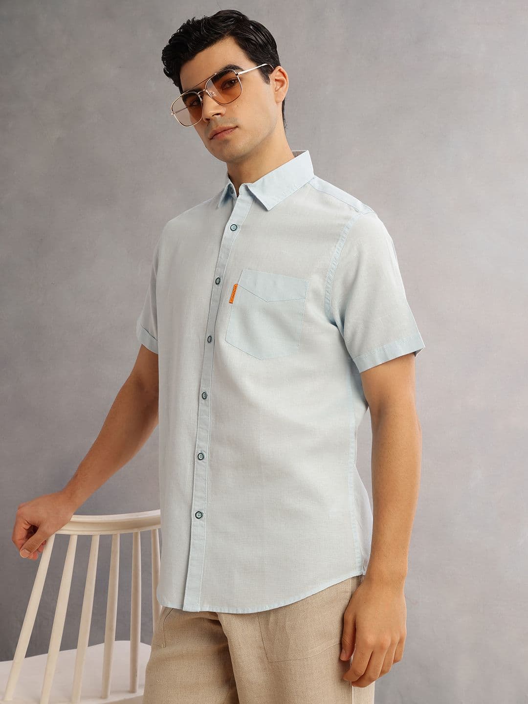 Thomas Scott Men Premium Cotton Linen Casual Shirt - view 1