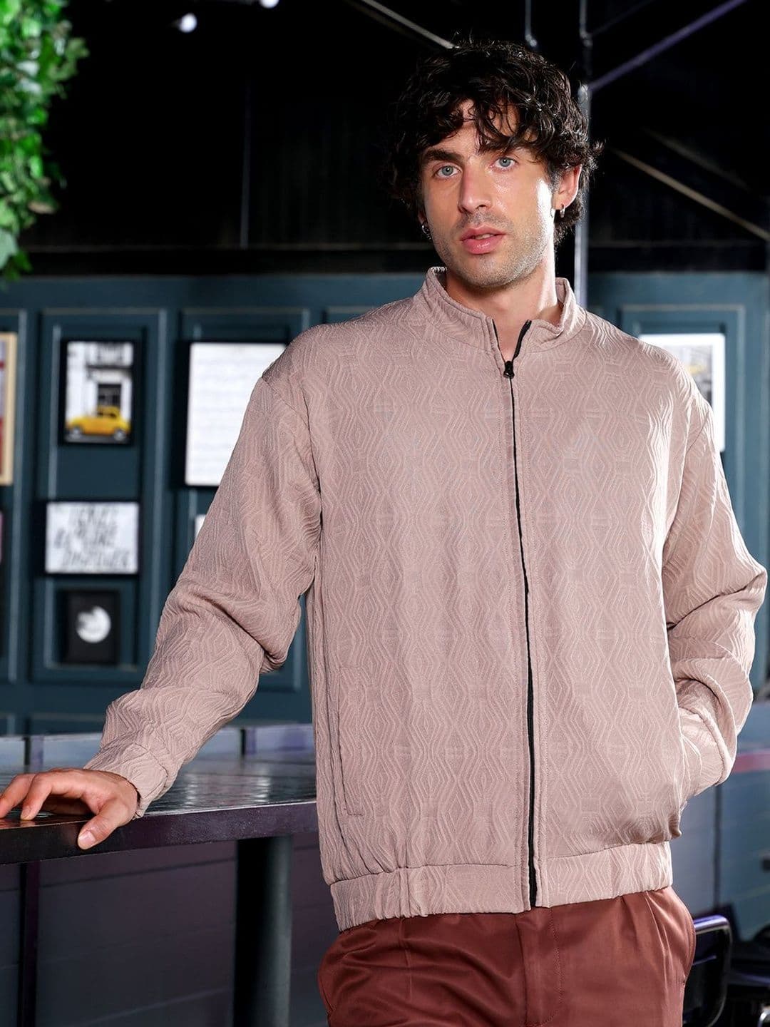 CAHOOT Geometric Self Design Jacket - view 1