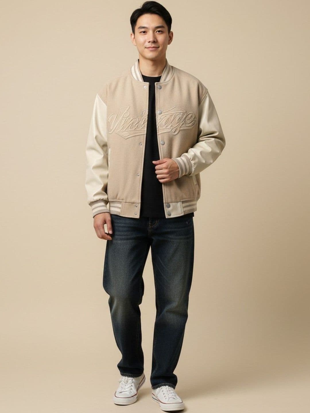 Mast & Harbour Men Typography Varsity Jacket - view 1