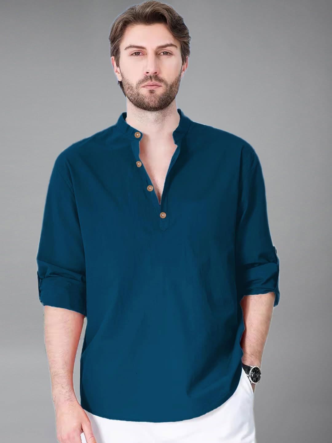 Go Stylish Mandarin Collar Straight Kurta - view 1