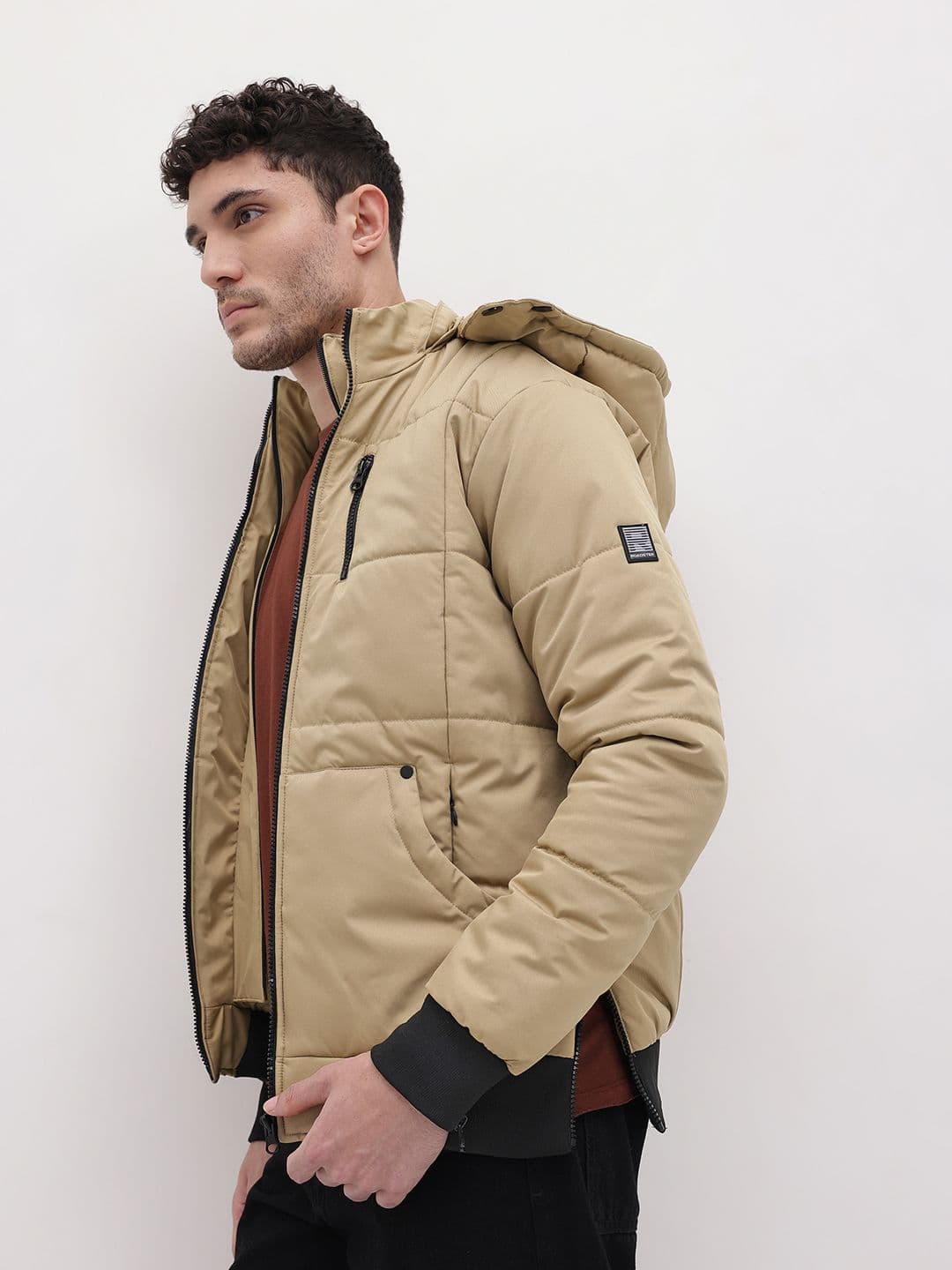 The Roadster Life Co. Hooded Padded Jacket with Zip Detail - view 1
