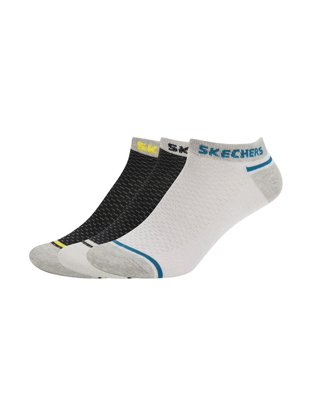 Skechers Men Pack Of 3 Printed Cotton Ankle Length Socks - view 1
