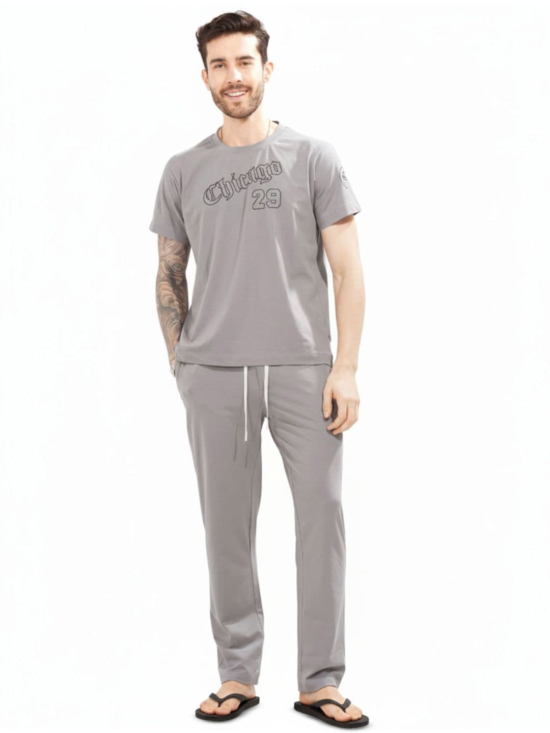 WEET Men Printed Pure Cotton T-Shirt and Pyjamas Night suit - view 1
