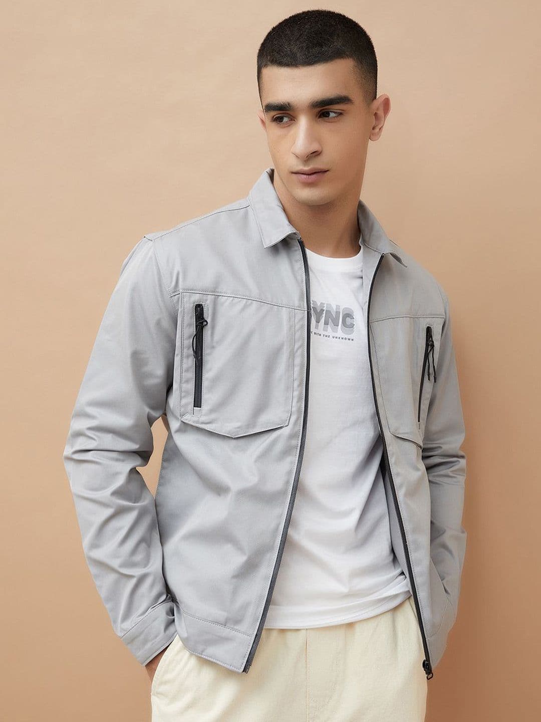 Bossini Spread Collar Cotton Tailored Jacket - view 1