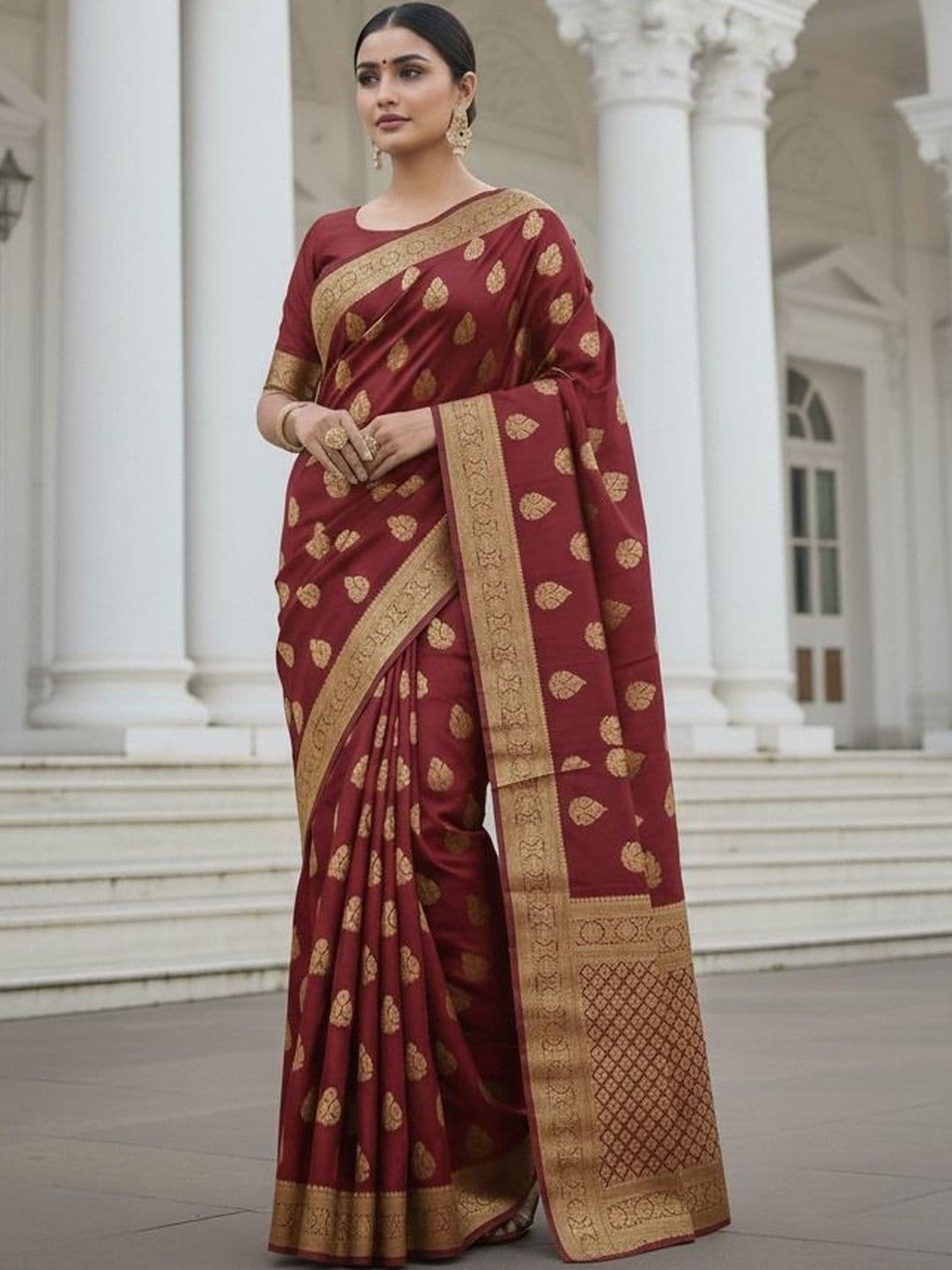 Moda Rapido Ethnic Motifs Woven Design Zari Banarasi Saree - view 1