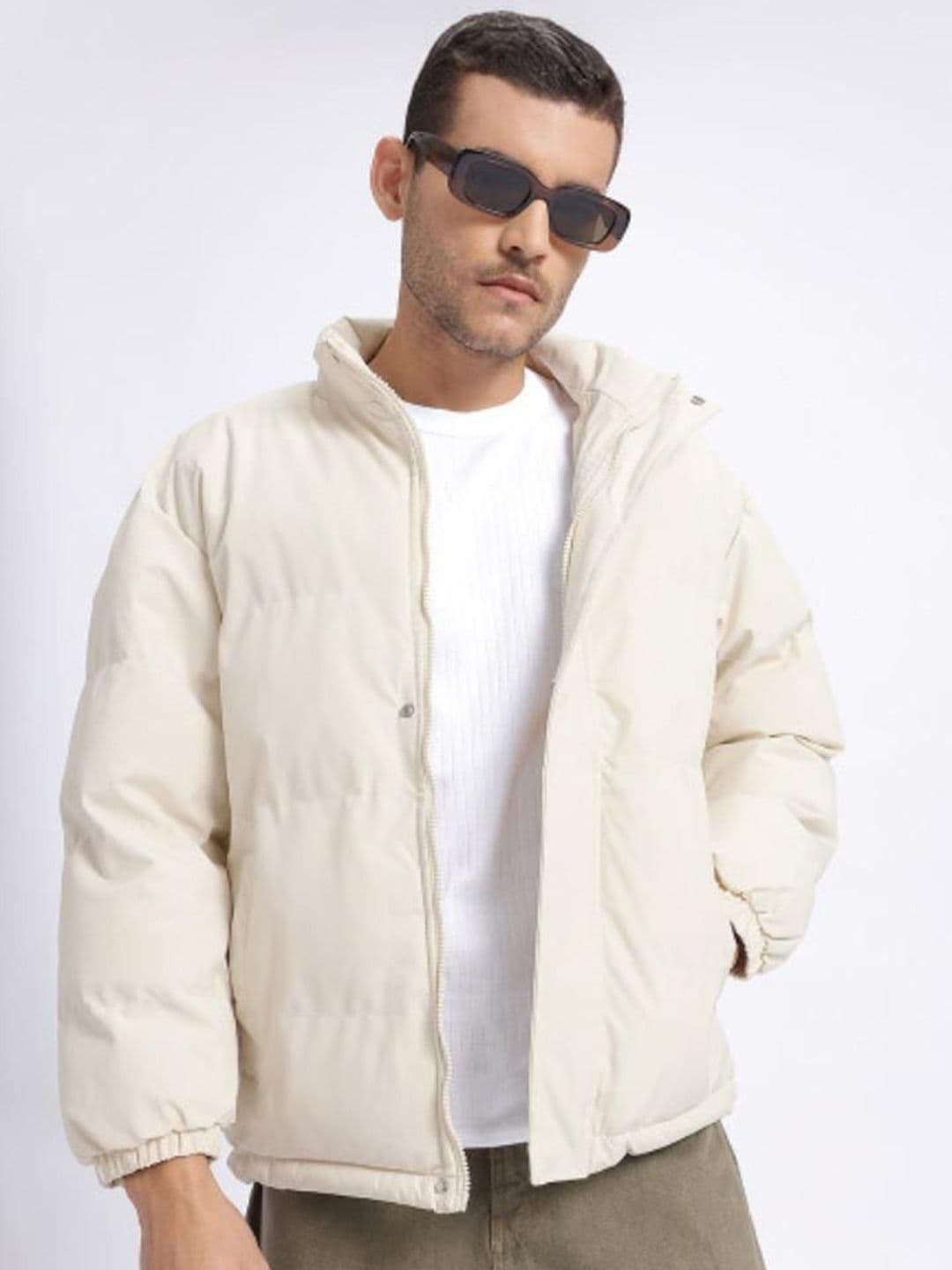 HERE&NOW Men Polyester Windcheater Open Front Jacket - view 1