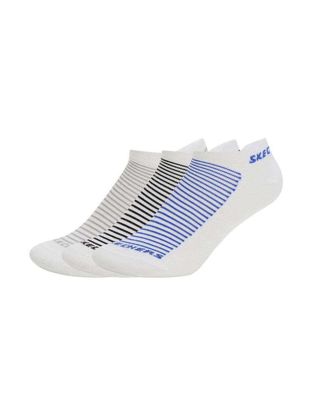 Skechers Men Pack Of 3 Striped Cotton Ankle Length Socks - view 1