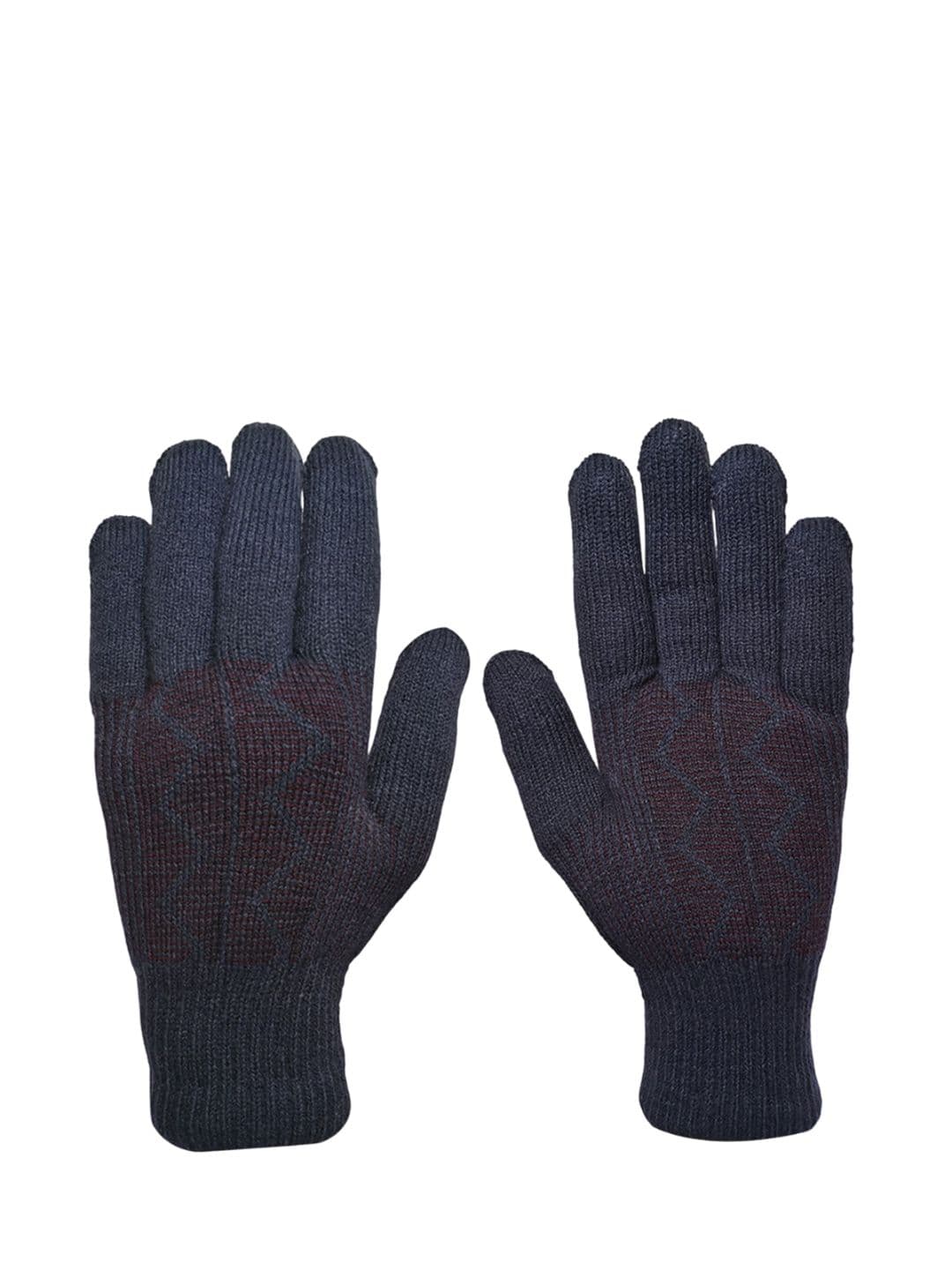LOOM LEGACY Men Striped Acrylic Winter Gloves - view 1