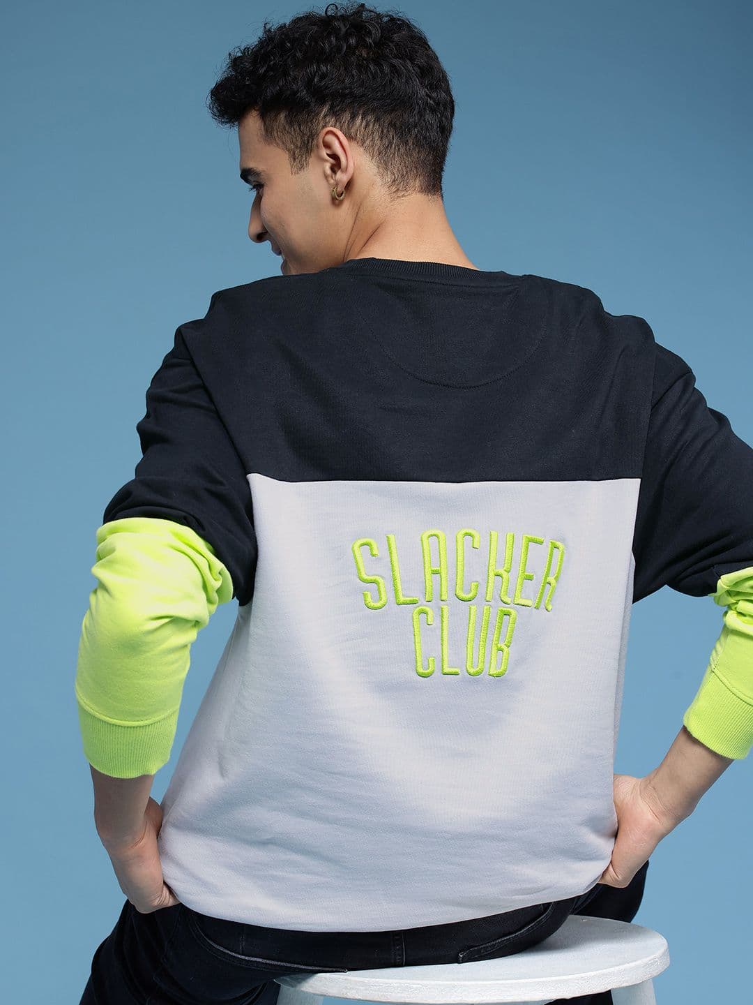 HERE&NOW Colourblocked Pure Cotton Sweatshirt - view 1