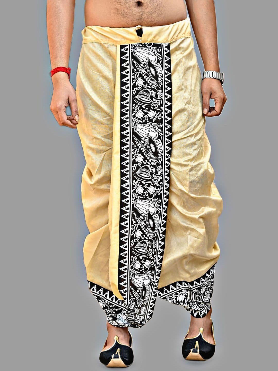 Looknest Men Silk Printed Dhotis - view 1