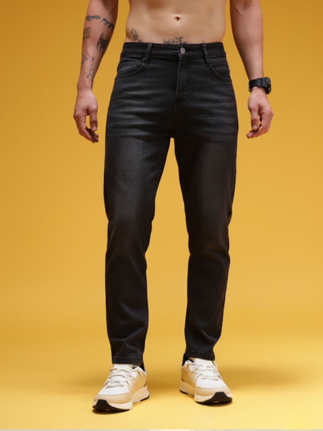 HERE&NOW Men Regular Fit Light Fade Non Stretchable Cotton Jeans - view 1