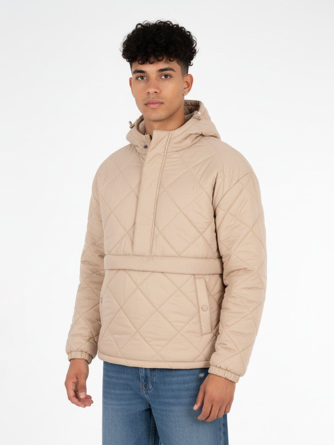 glitchez Hooded Oversized Quilted Jacket - view 1