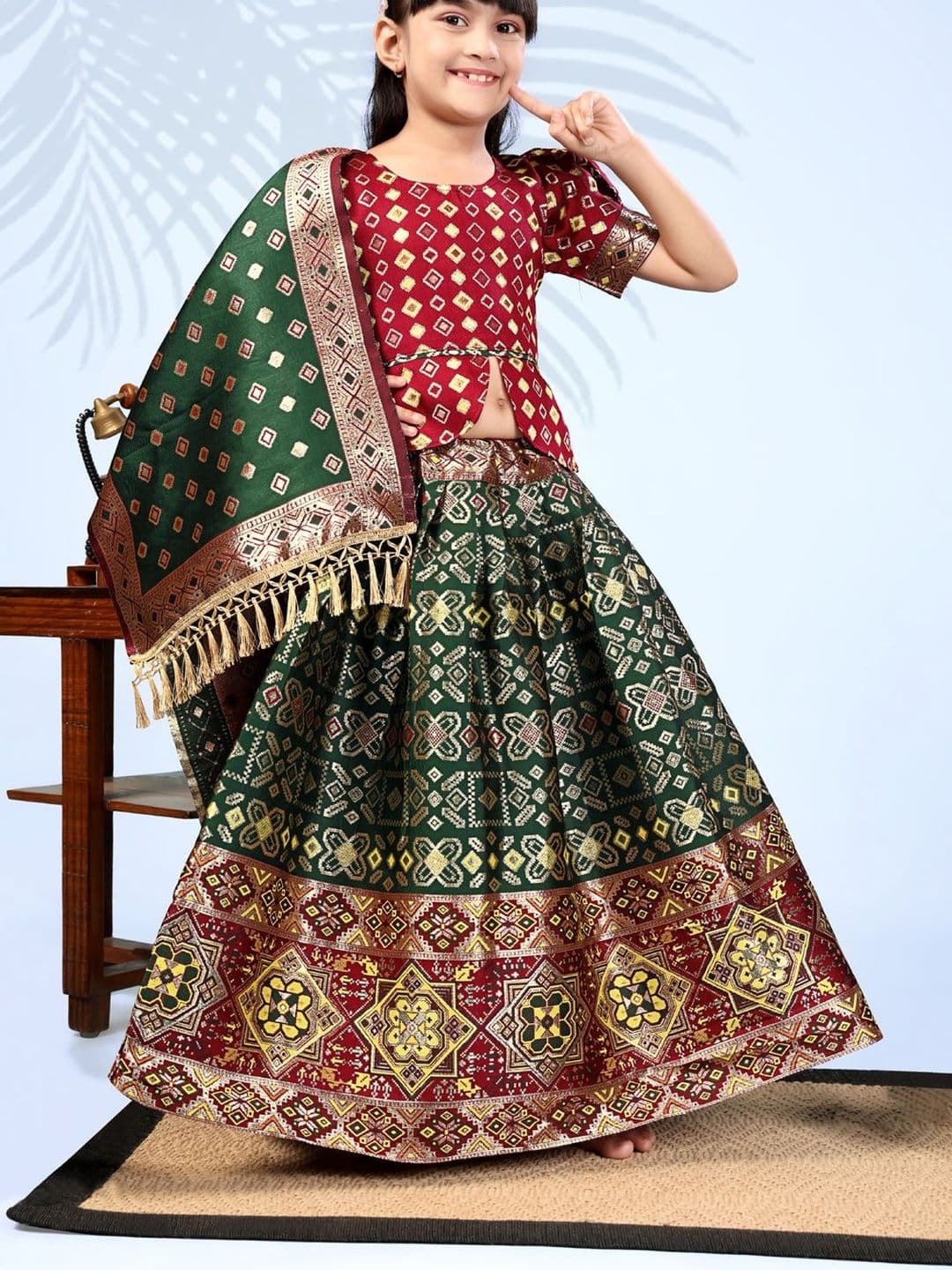 BAESD Girls Thread Work Ready to Wear Lehenga & Blouse With Dupatta - view 1