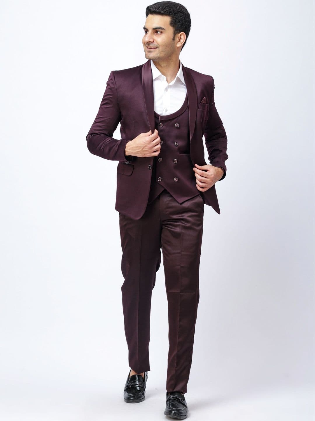 Aesthelia Cotton Single-Breasted Three-Piece Suits - view 1