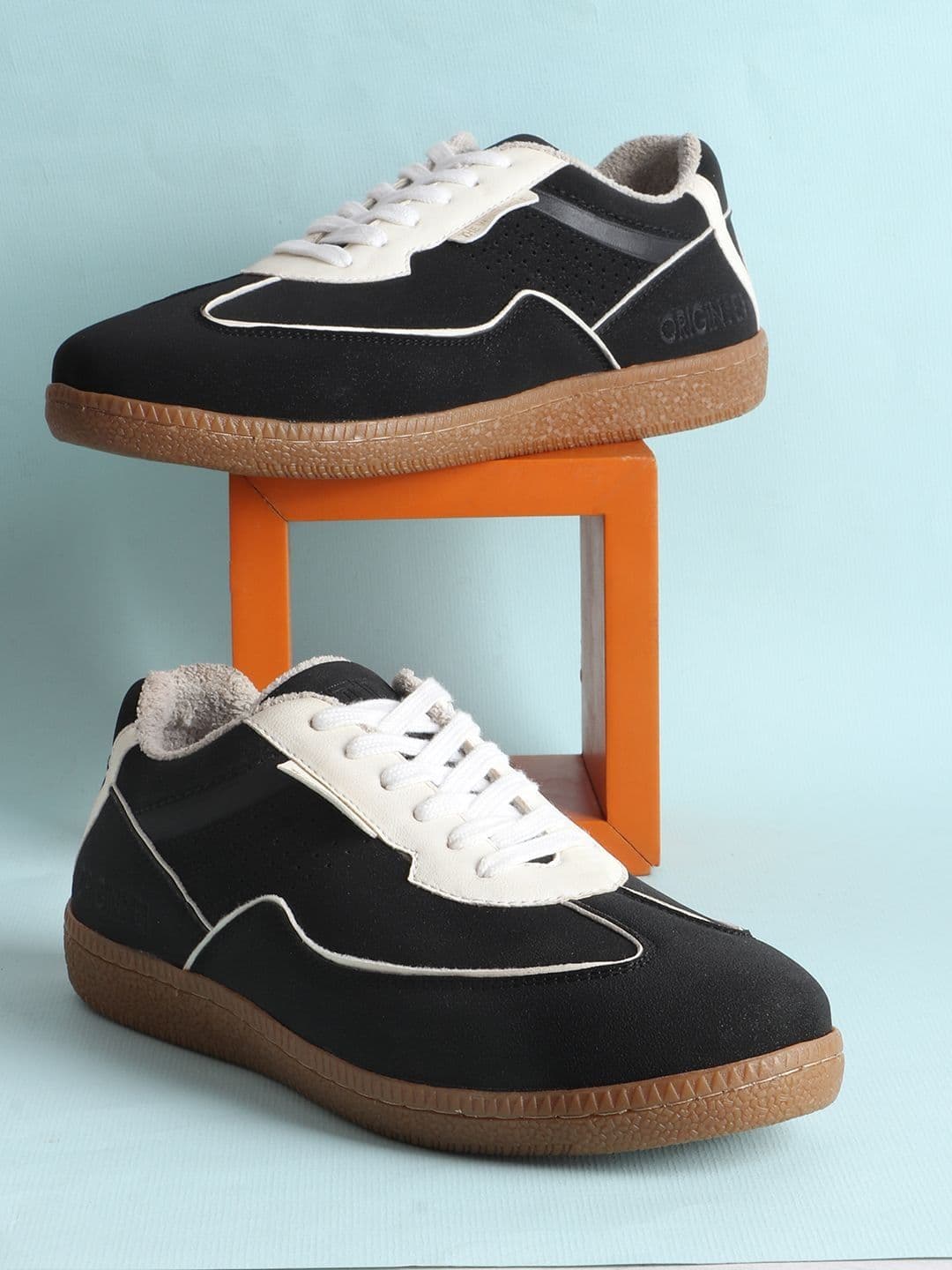 THE WHITE POLE Women Colourblocked Round Toe Lightweight Memory Foam Lace Ups Sneakers - view 1